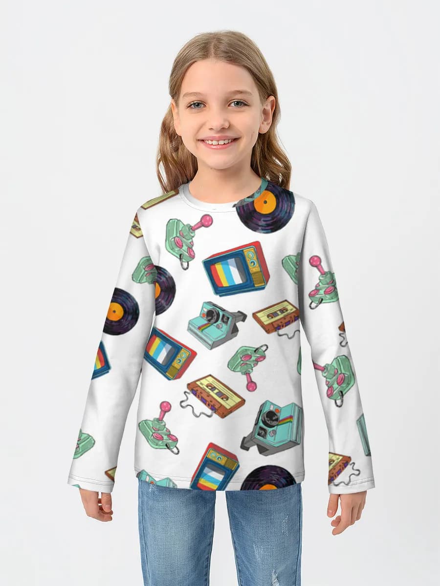 Girls' cotton long sleeve shirt