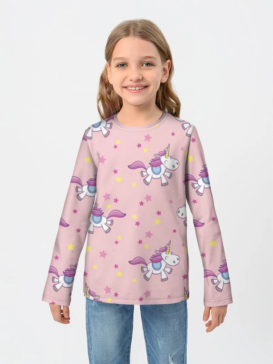 Girls' cotton long sleeve shirt