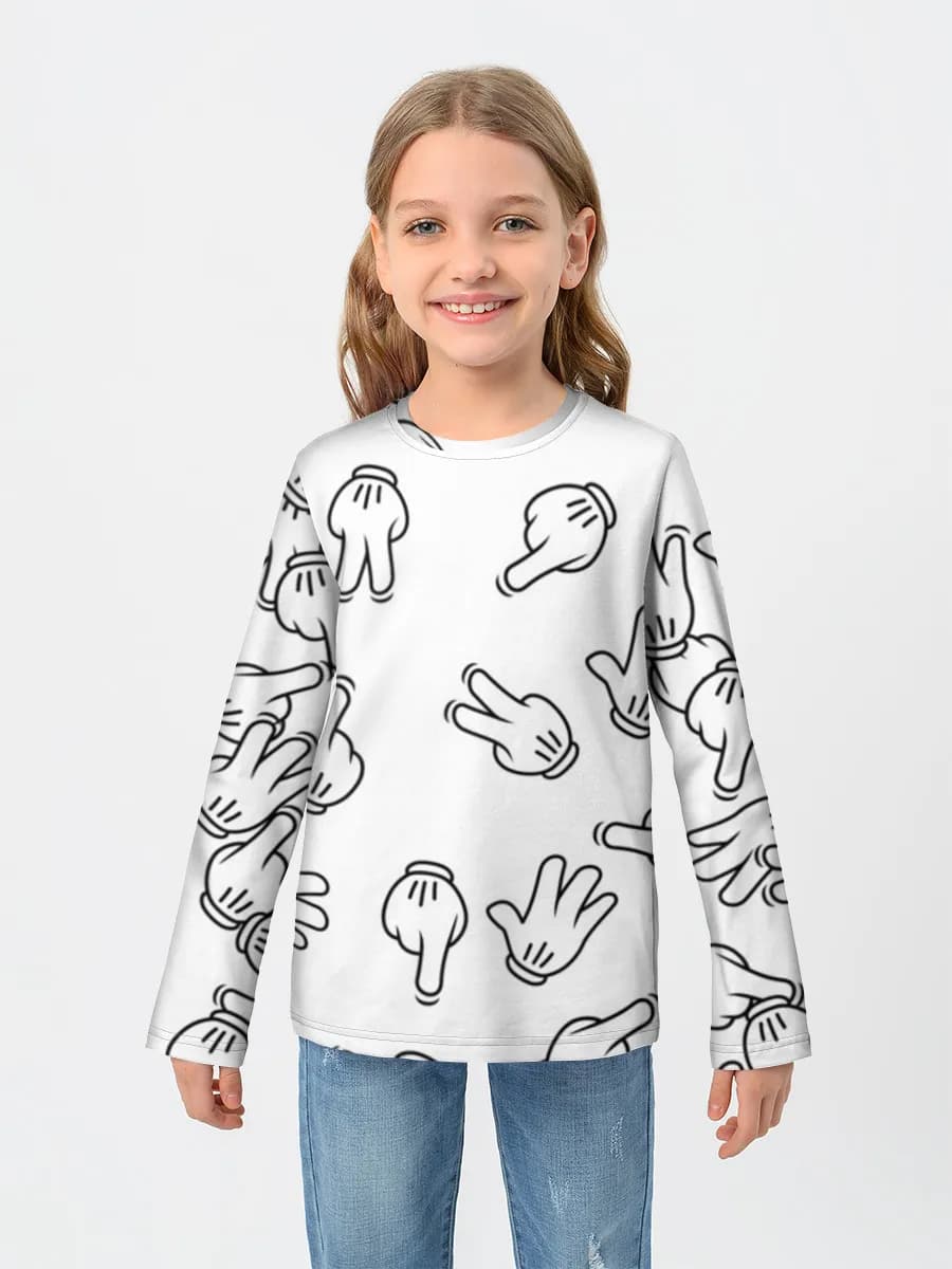 Girls' cotton long sleeve shirt