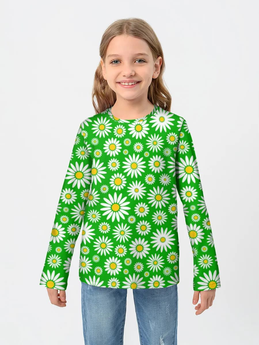 Girls' cotton long sleeve shirt