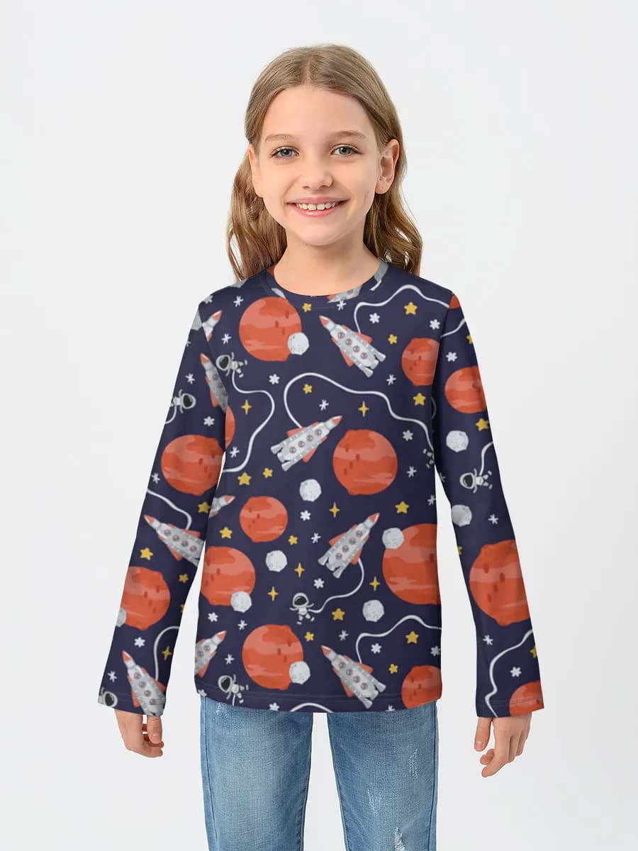Girls' cotton long sleeve shirt