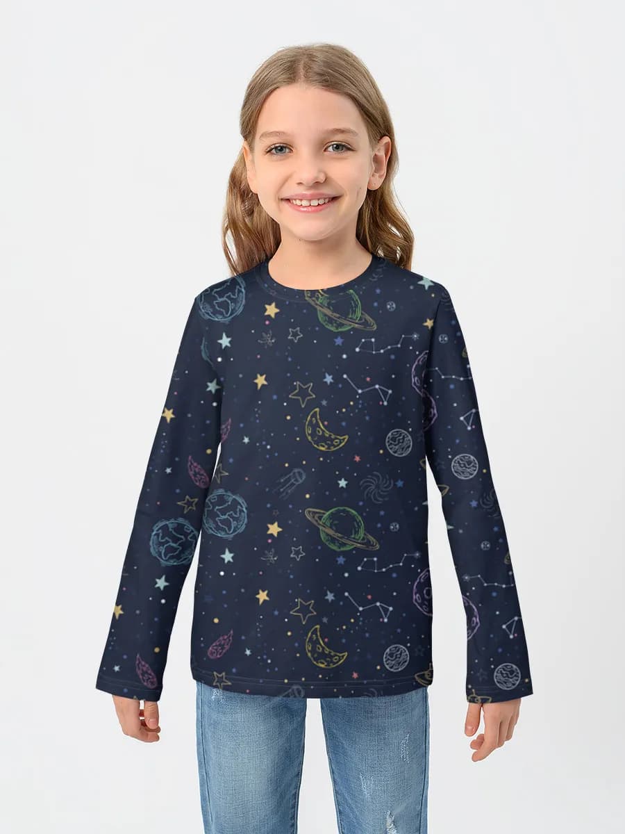 Girls' cotton long sleeve shirt