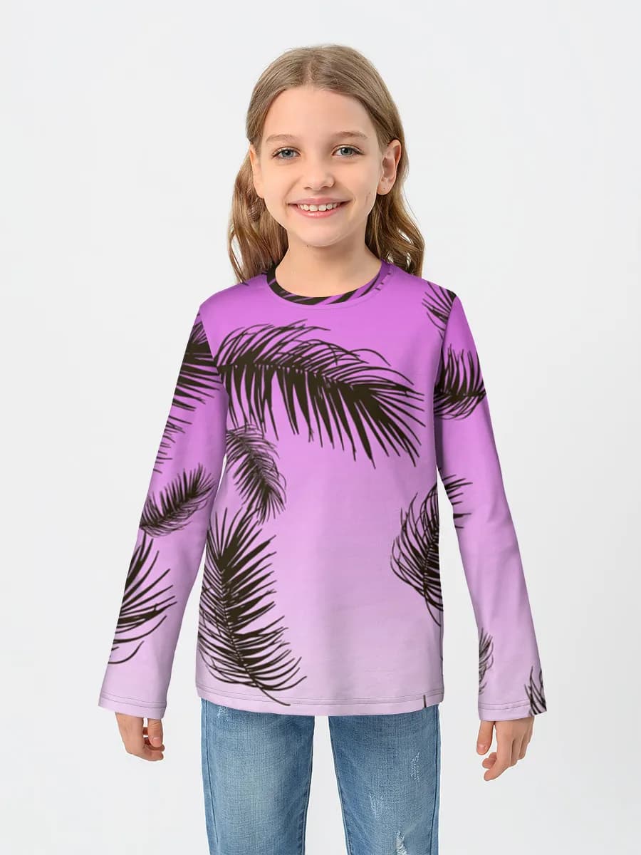 Girls' cotton long sleeve shirt