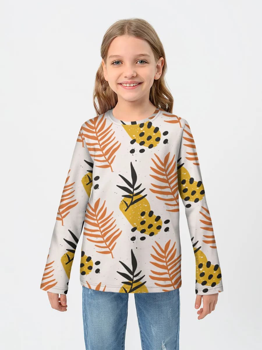 Girls' cotton long sleeve shirt
