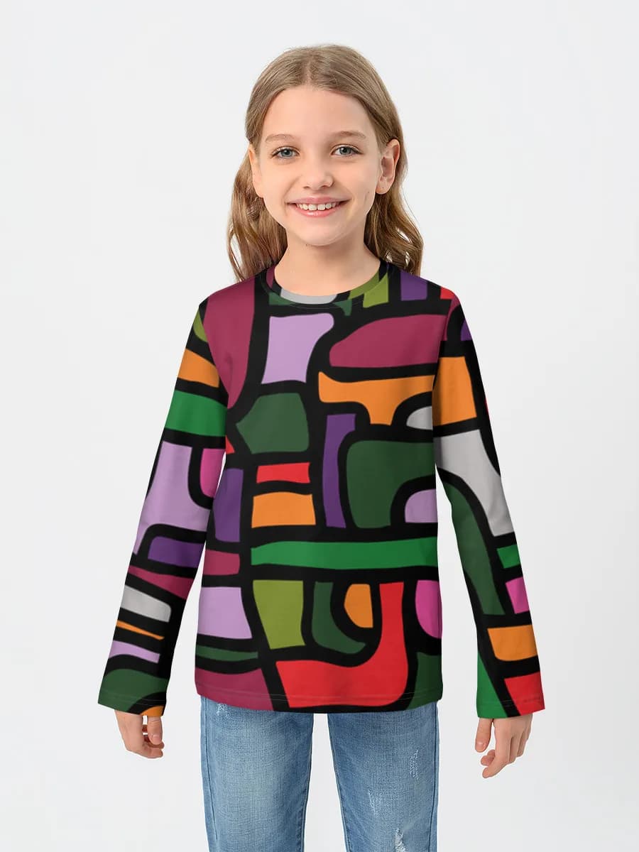 Girls' cotton long sleeve shirt