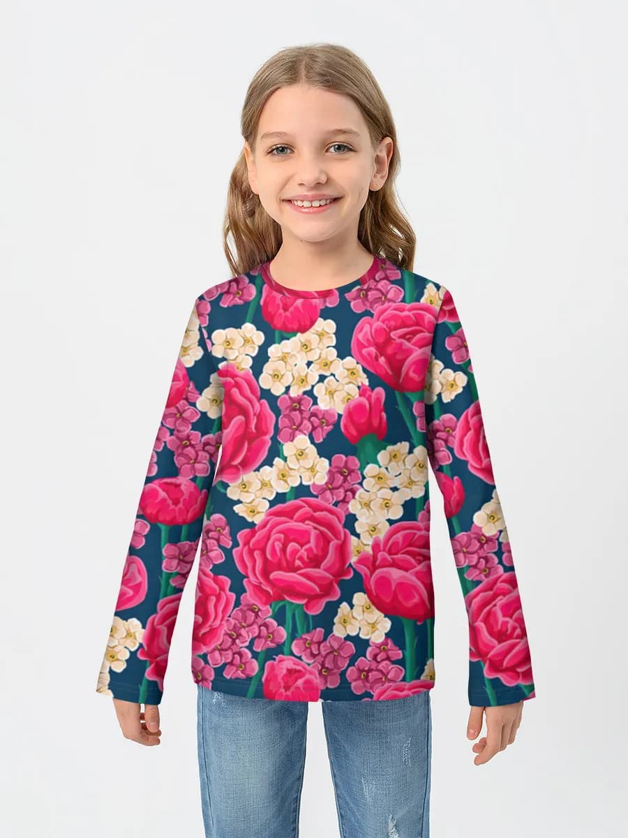 Baumwoll-Langarmshirt Mädchen