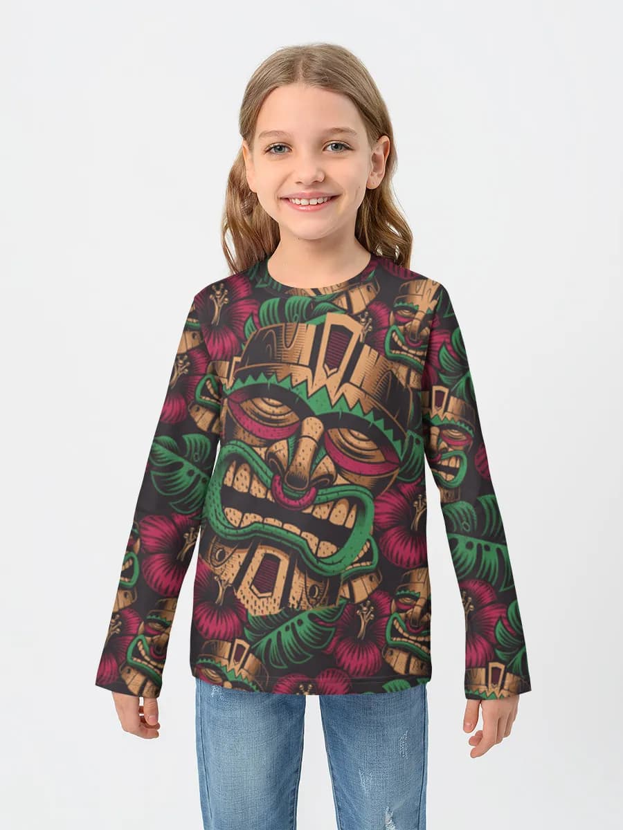 Girls' cotton long sleeve shirt
