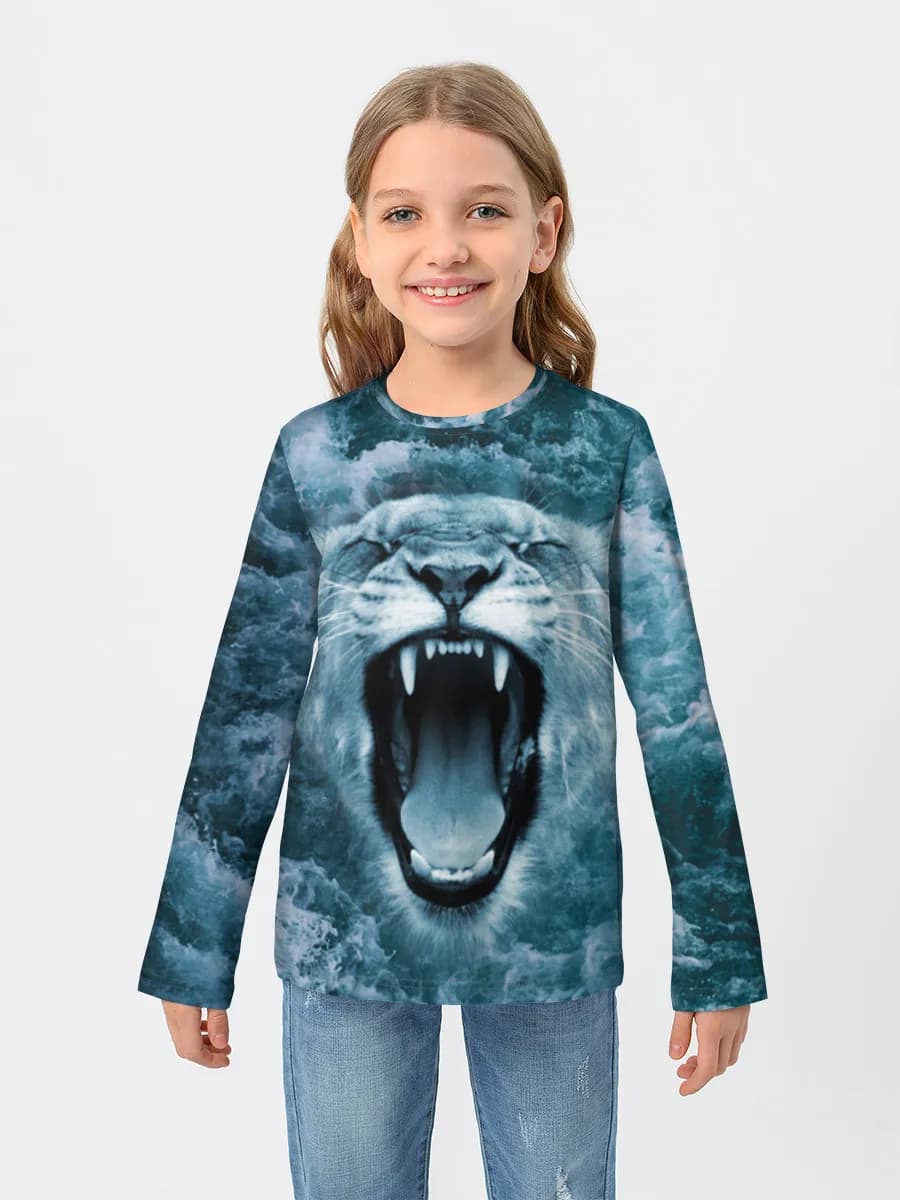 Girls' cotton long sleeve shirt