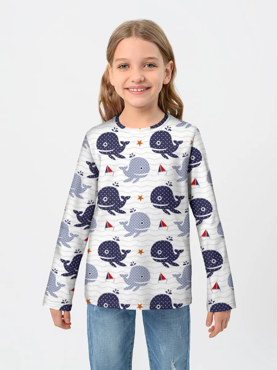 Girls' cotton long sleeve shirt