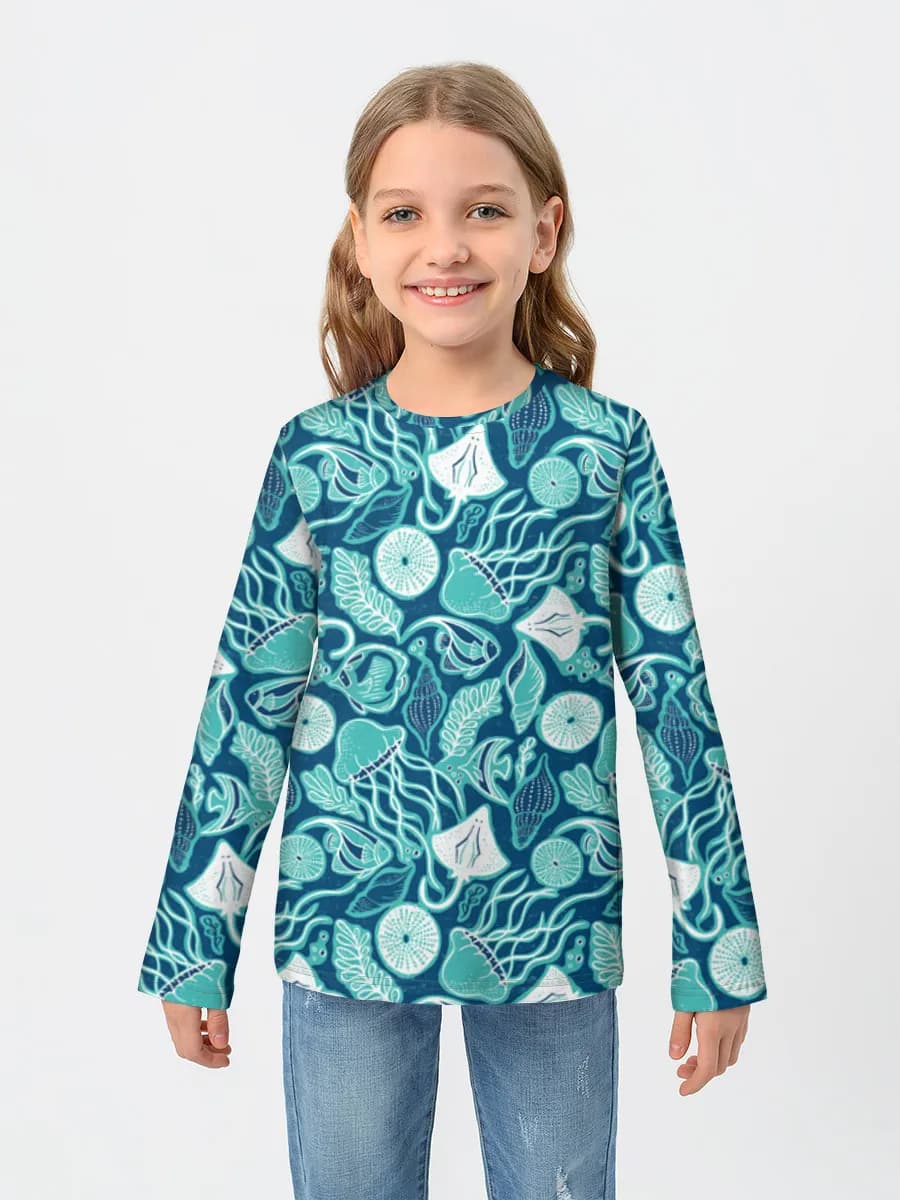 Girls' cotton long sleeve shirt