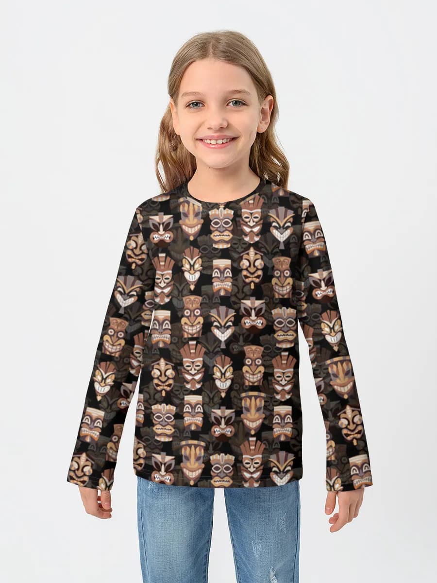 Girls' cotton long sleeve shirt