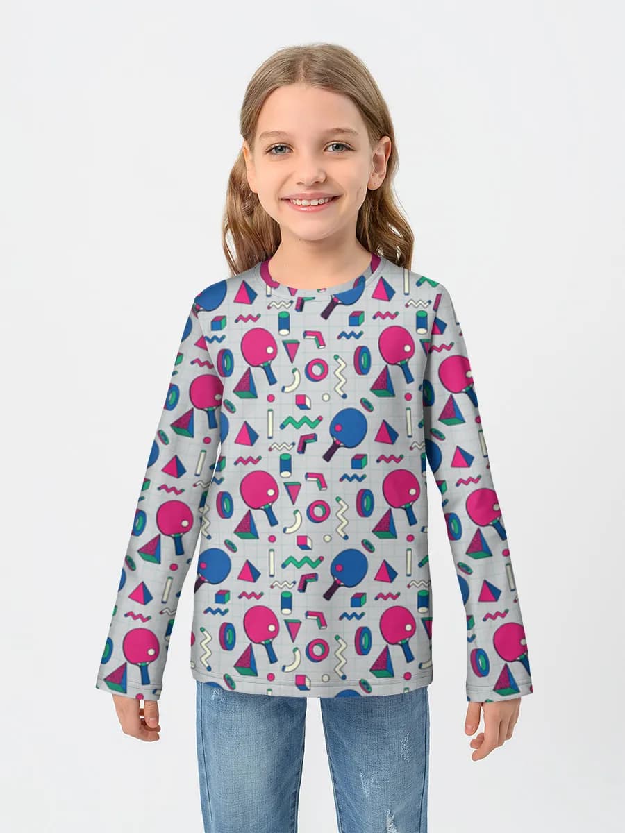 Girls' cotton long sleeve shirt
