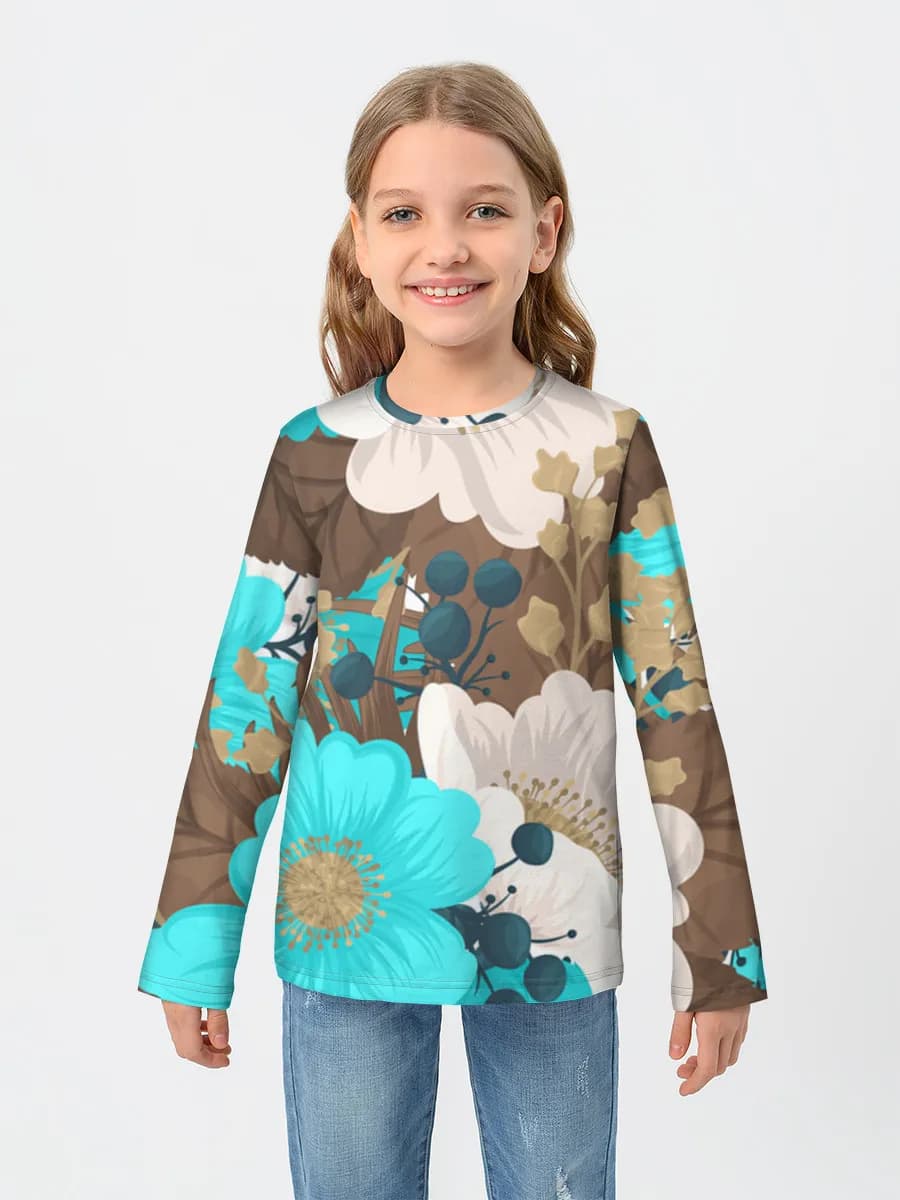Girls' cotton long sleeve shirt