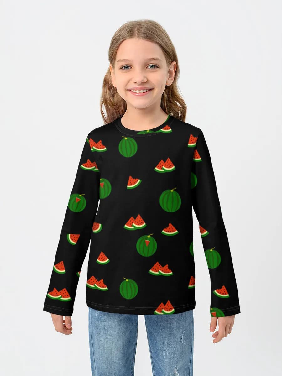 Girls' cotton long sleeve shirt