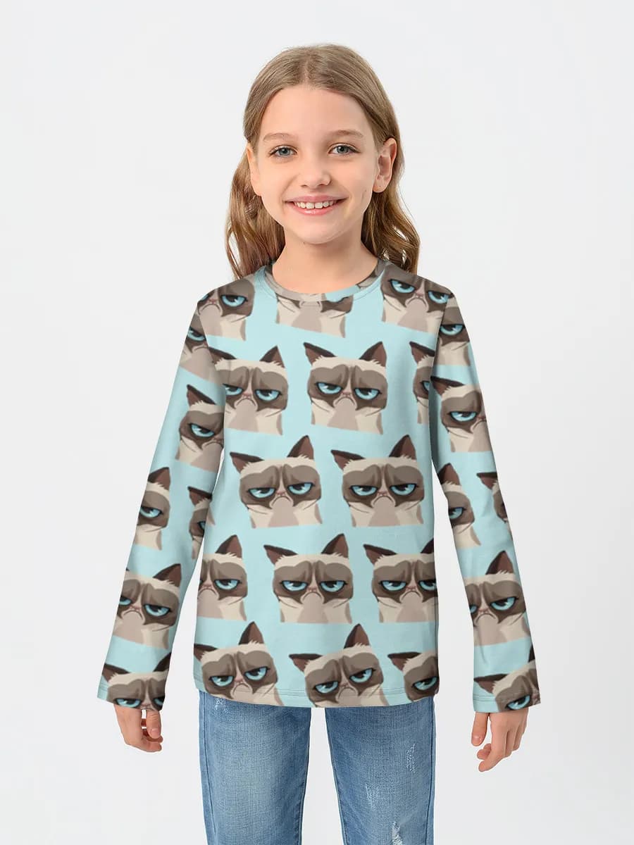 Girls' cotton long sleeve shirt