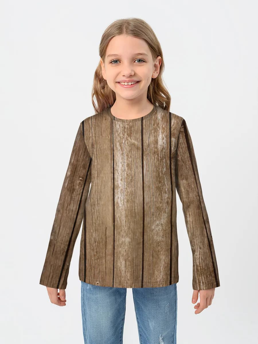 Girls' cotton long sleeve shirt