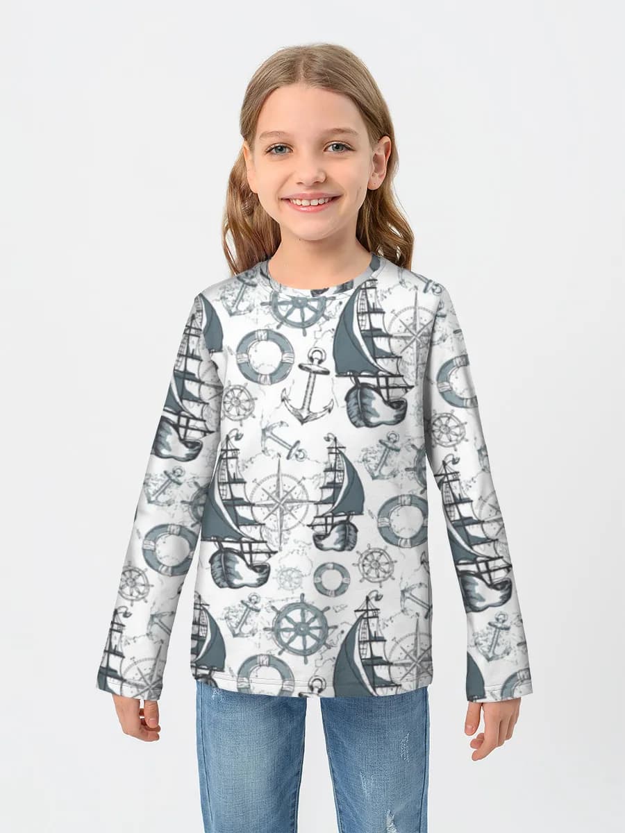 Girls' cotton long sleeve shirt