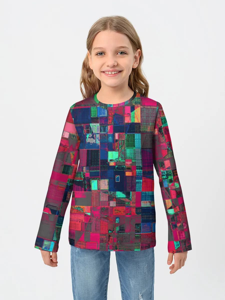 Girls' cotton long sleeve shirt