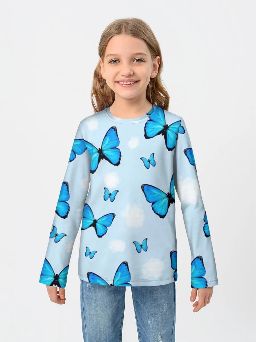 Girls' cotton long sleeve shirt