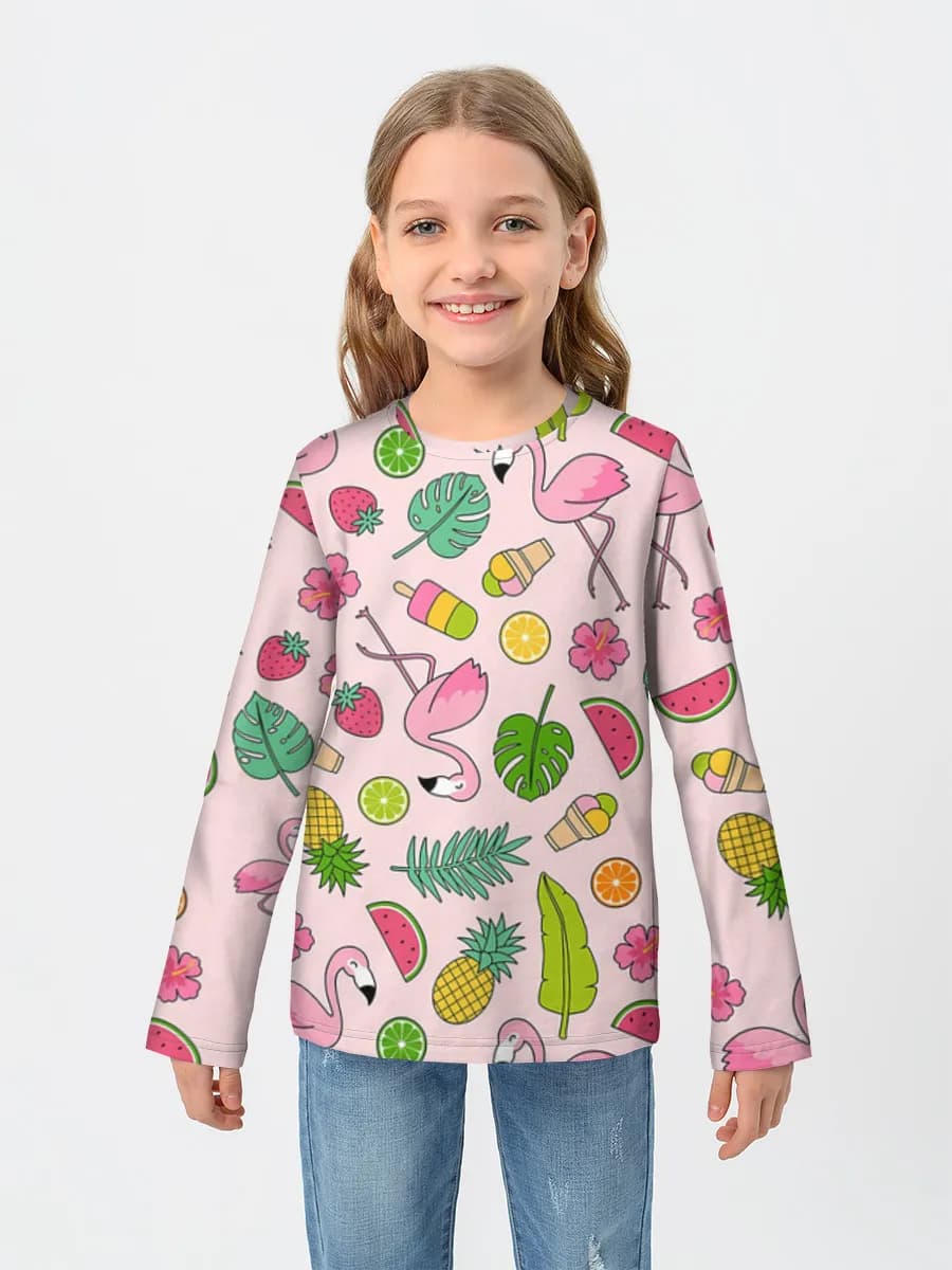 Girls' cotton long sleeve shirt
