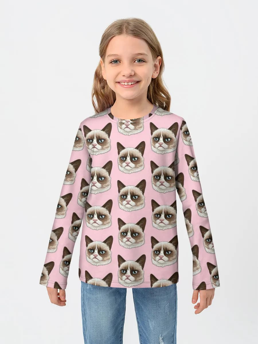 Girls' cotton long sleeve shirt