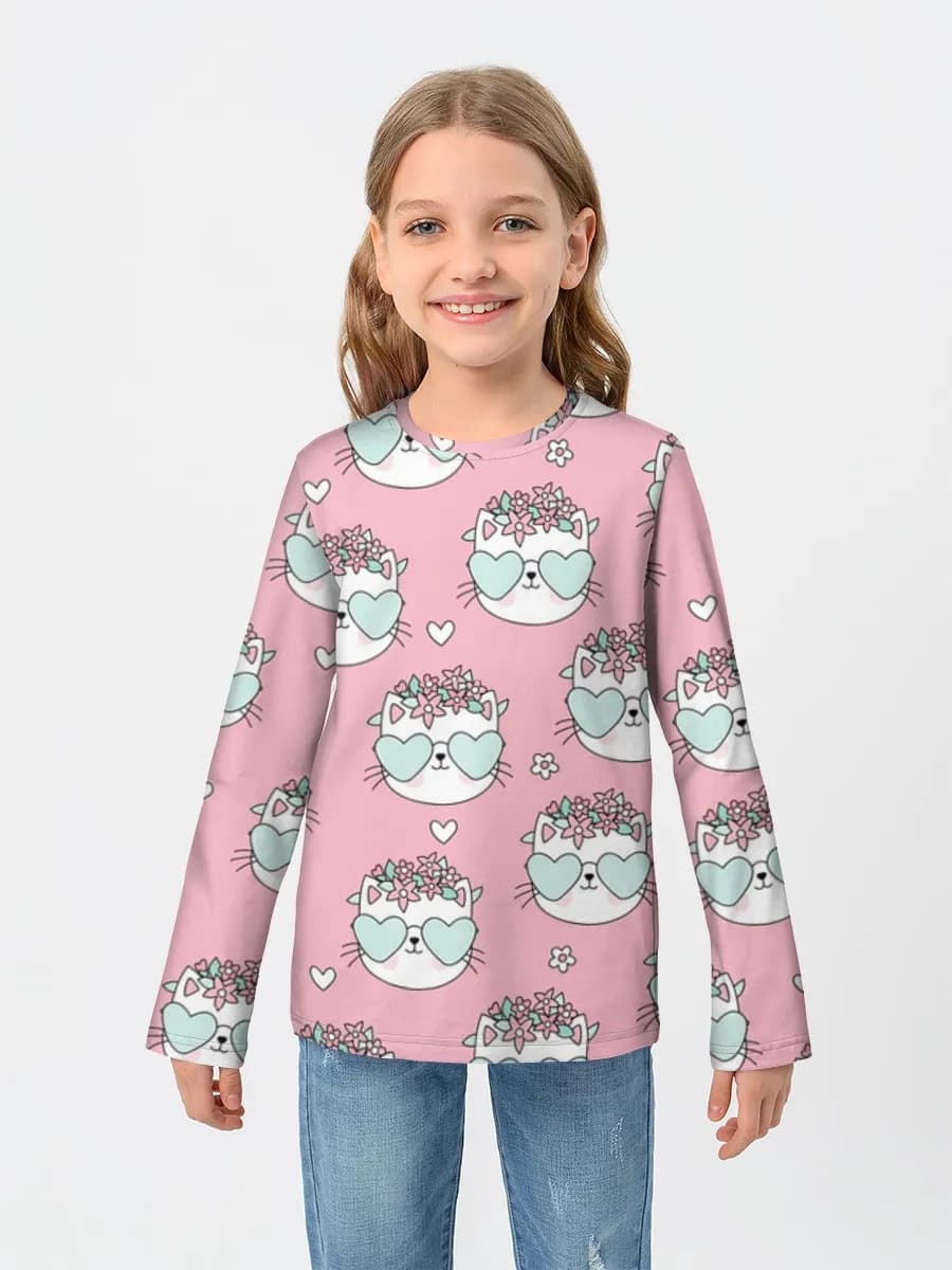 Camiseta Manga Larga de Algodón Niña