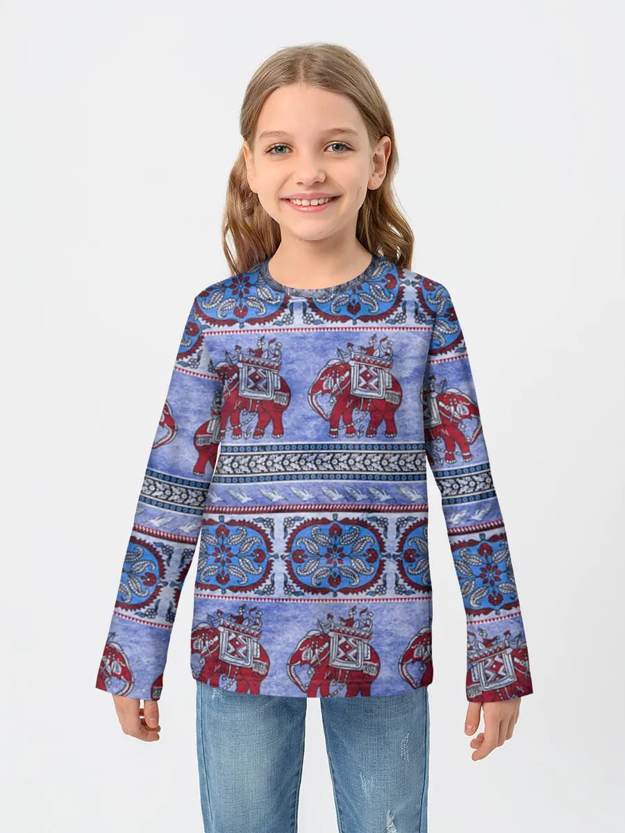 Girls' cotton long sleeve shirt
