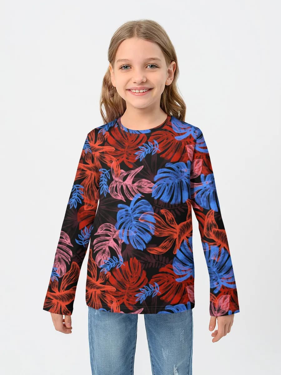 Girls' cotton long sleeve shirt