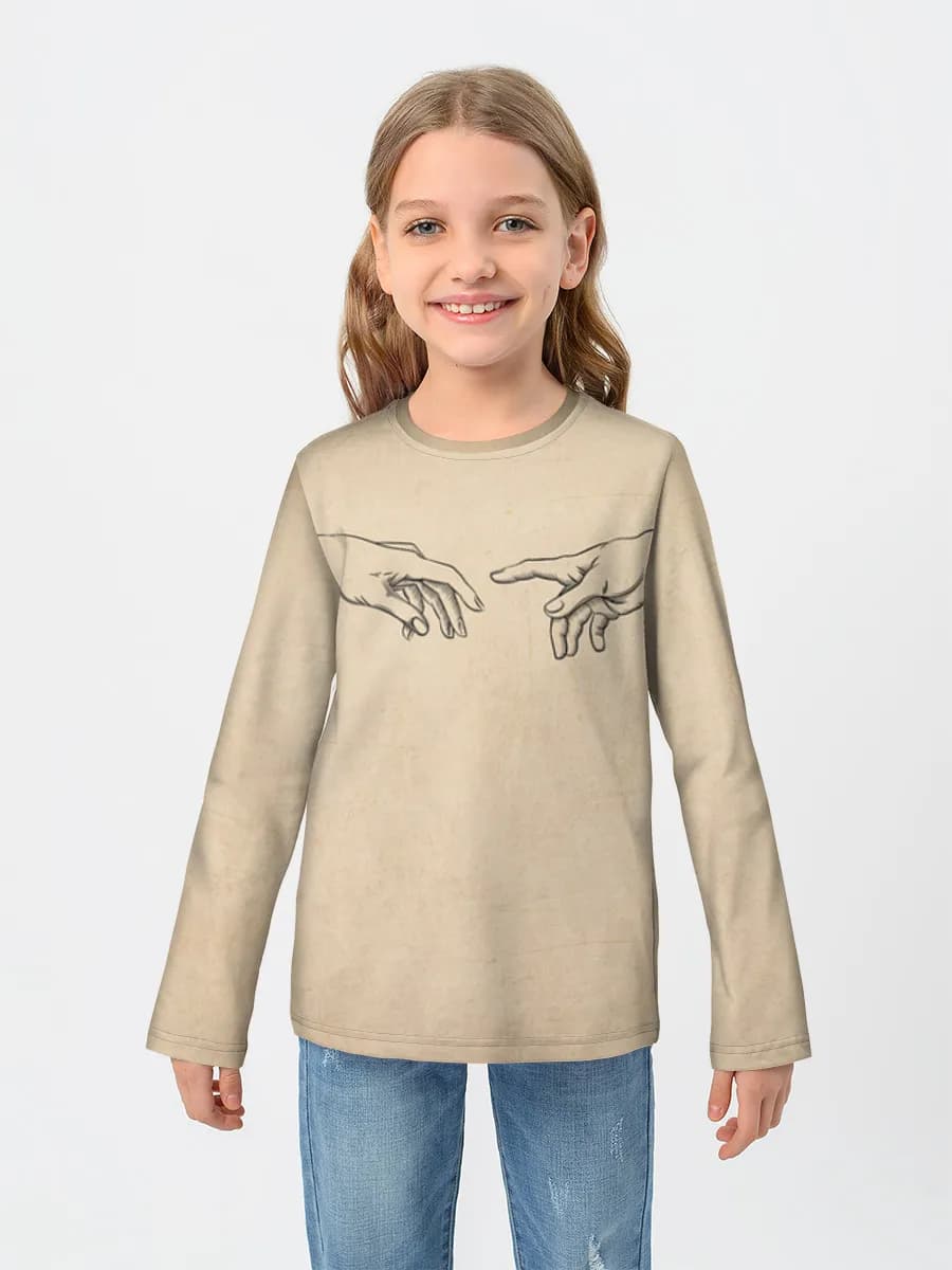 Girls' cotton long sleeve shirt