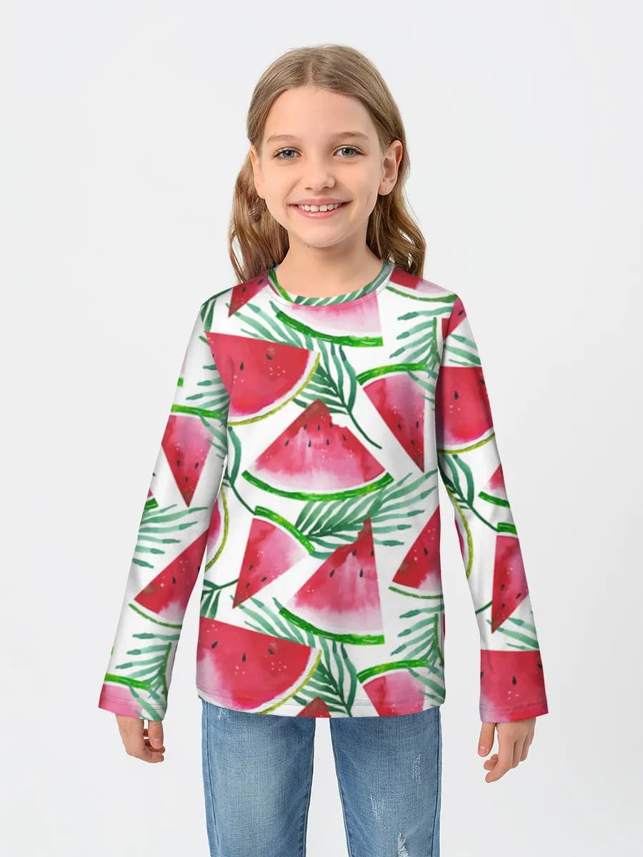 Girls' cotton long sleeve shirt