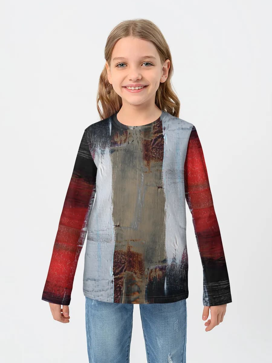 Girls' cotton long sleeve shirt