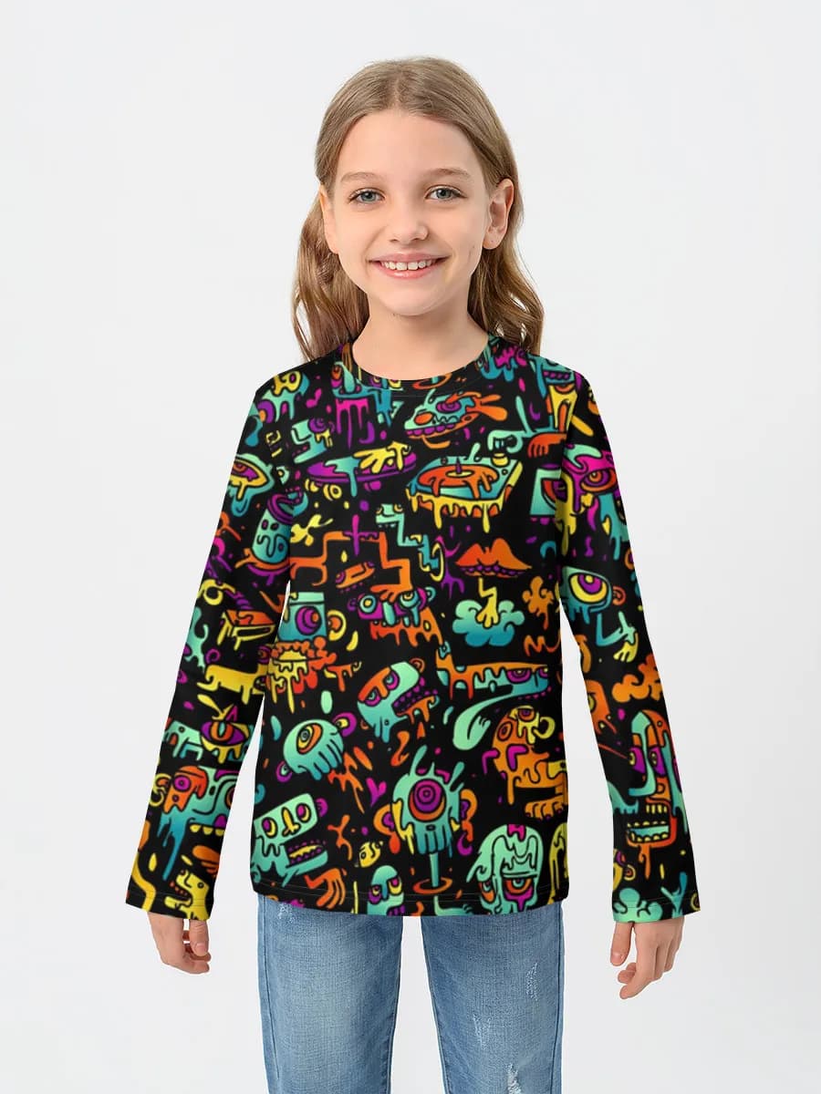 Girls' cotton long sleeve shirt