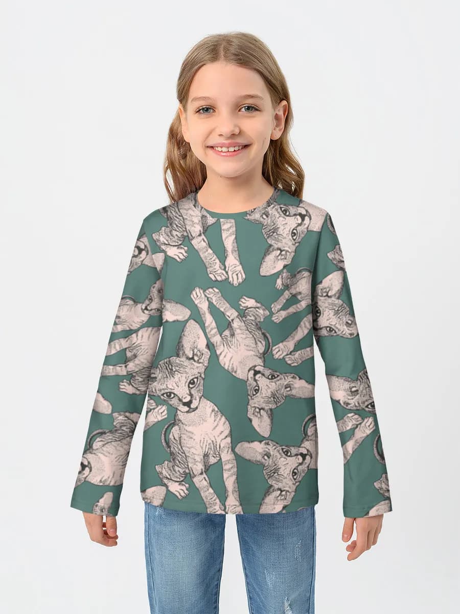 Girls' cotton long sleeve shirt
