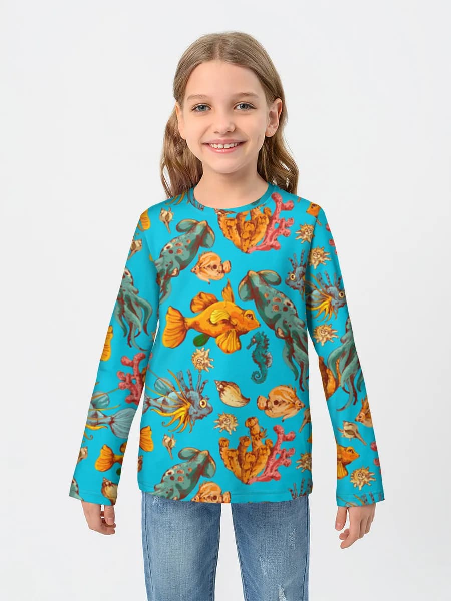 Girls' cotton long sleeve shirt