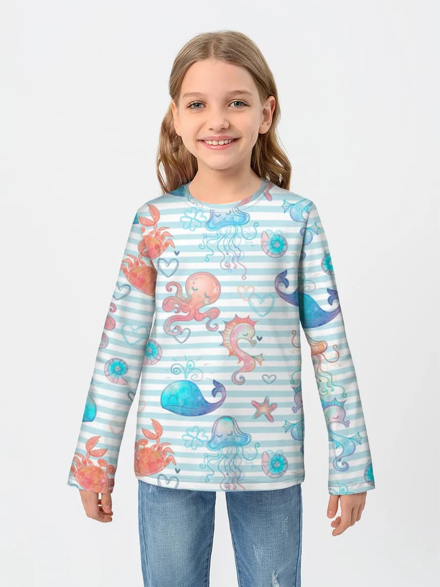 Baumwoll-Langarmshirt Mädchen