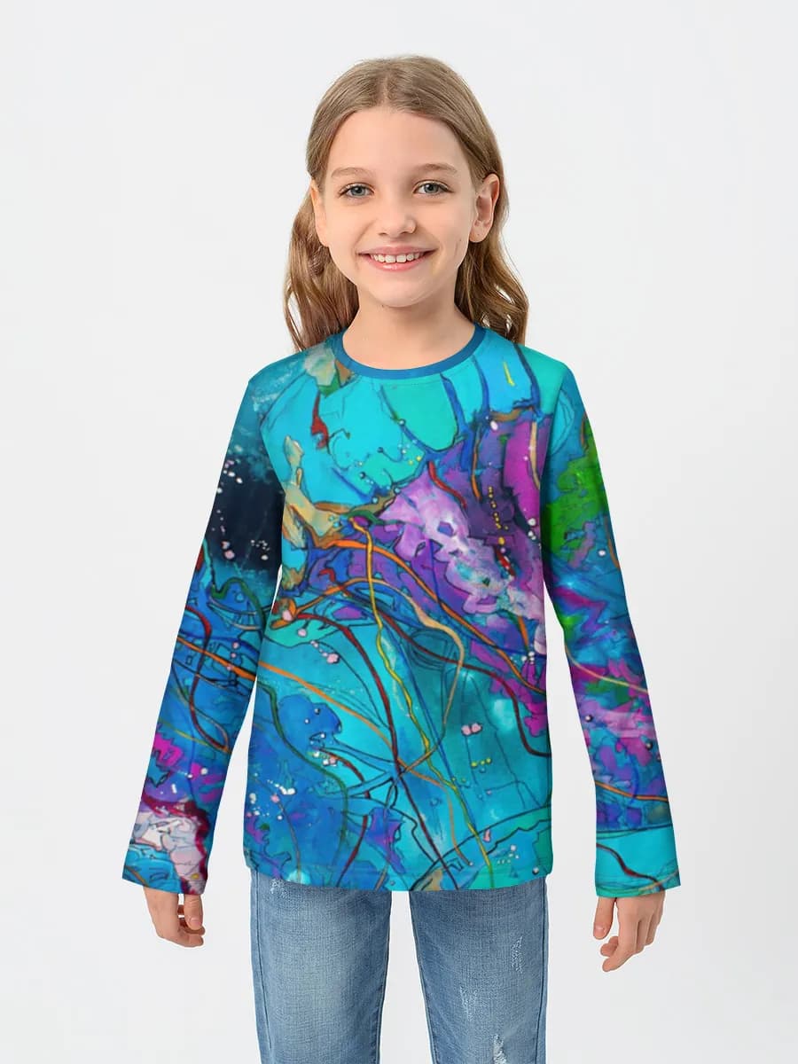 Girls' cotton long sleeve shirt