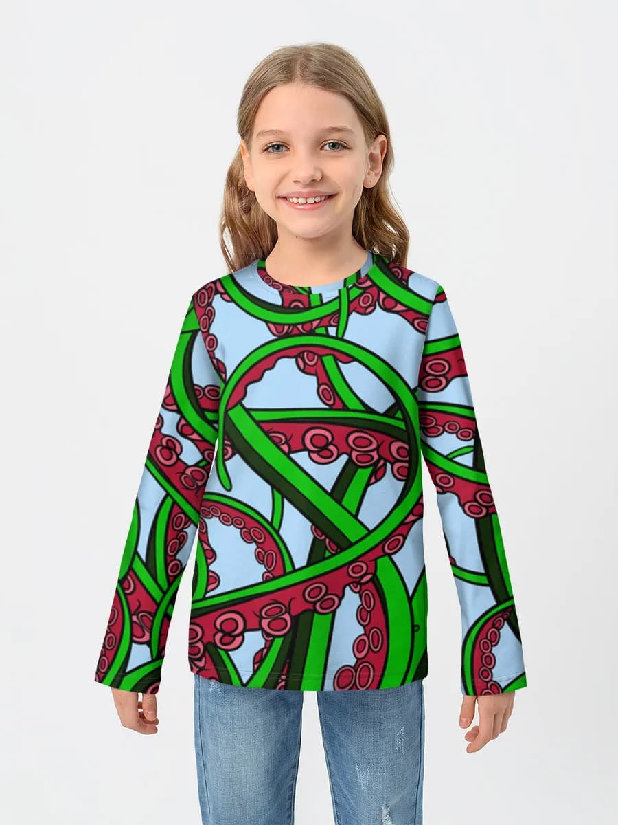 Girls' cotton long sleeve shirt