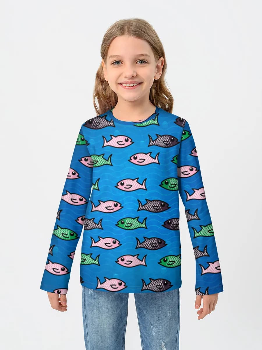 T-shirt manches longues coton fille