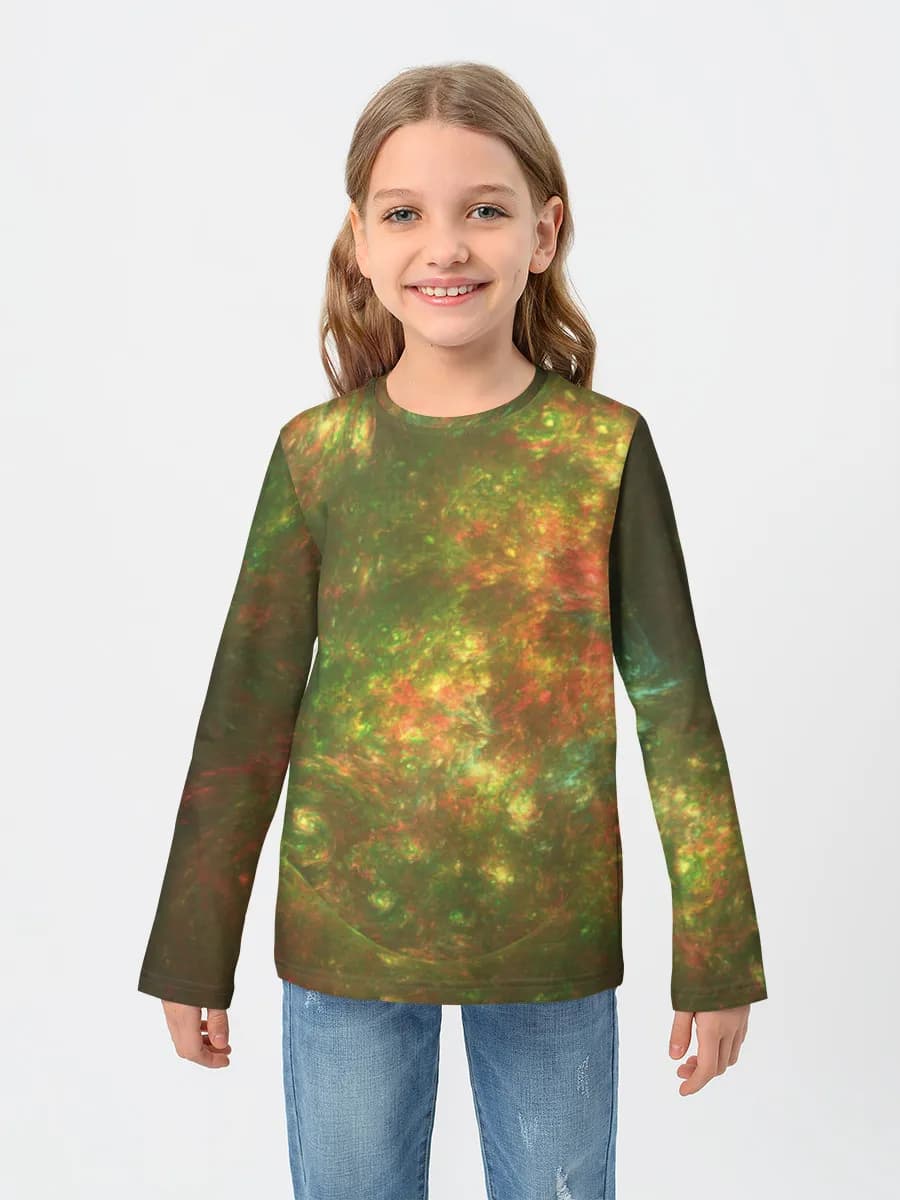 Girls' cotton long sleeve shirt