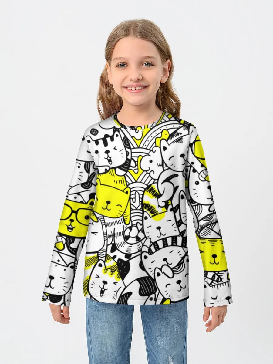 T-shirt manches longues coton fille
