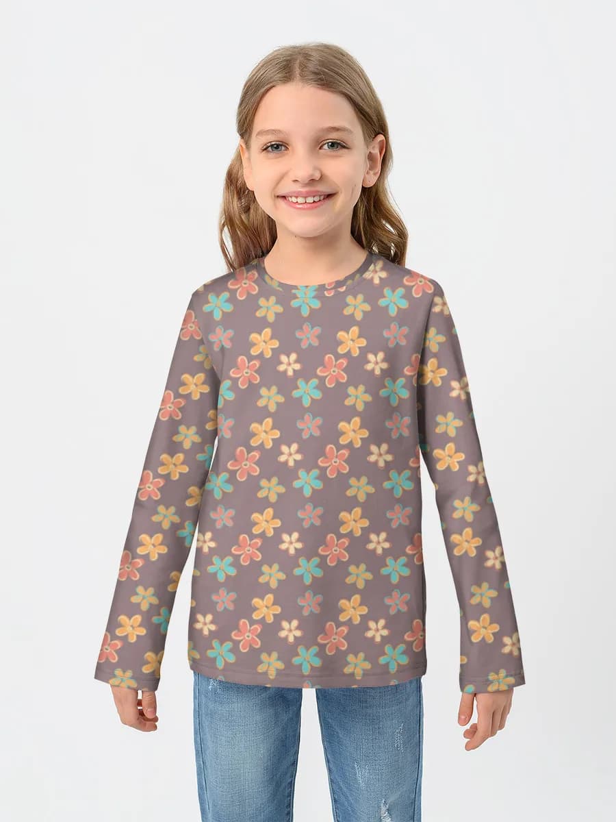Girls' cotton long sleeve shirt