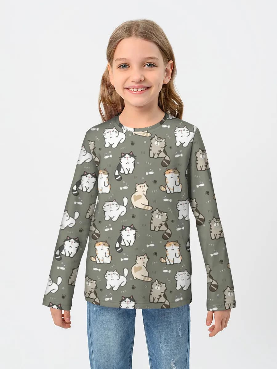 Girls' cotton long sleeve shirt
