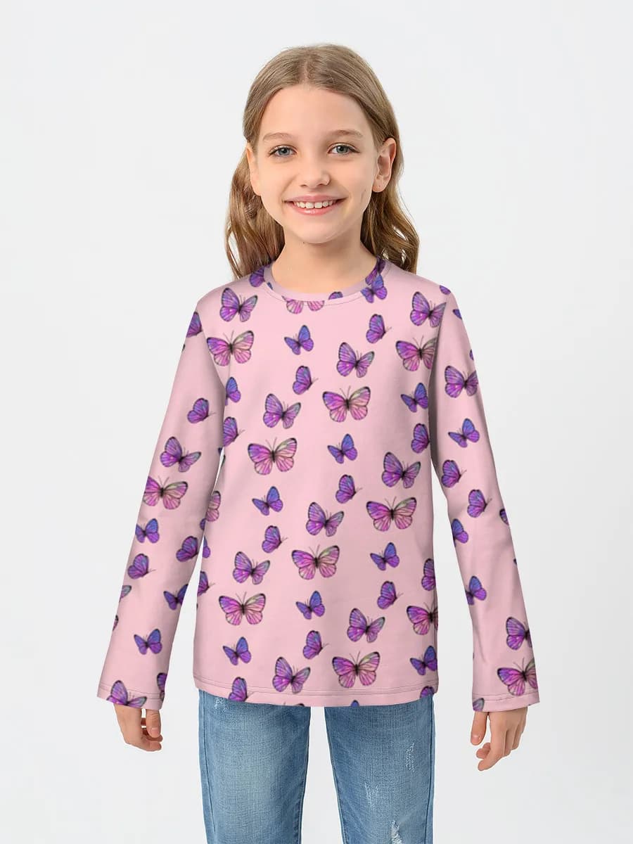 Girls' cotton long sleeve shirt