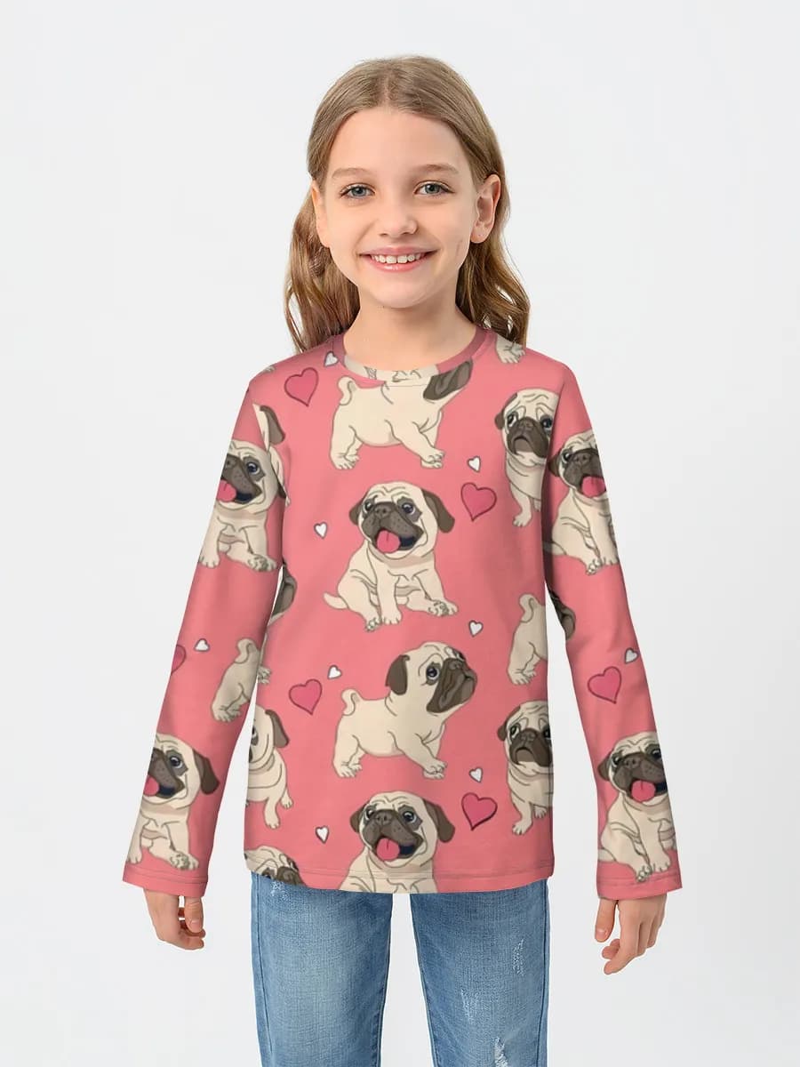 Girls' cotton long sleeve shirt