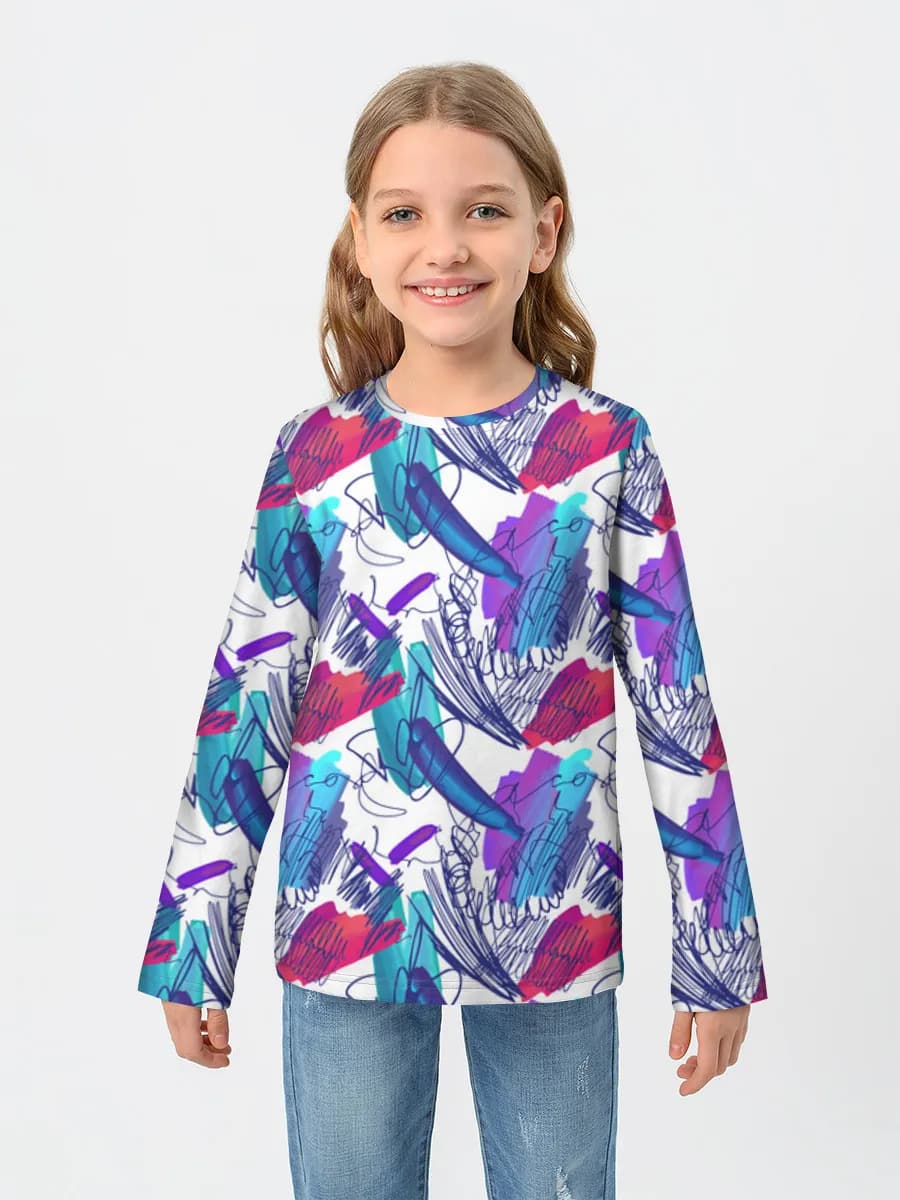 Girls' cotton long sleeve shirt
