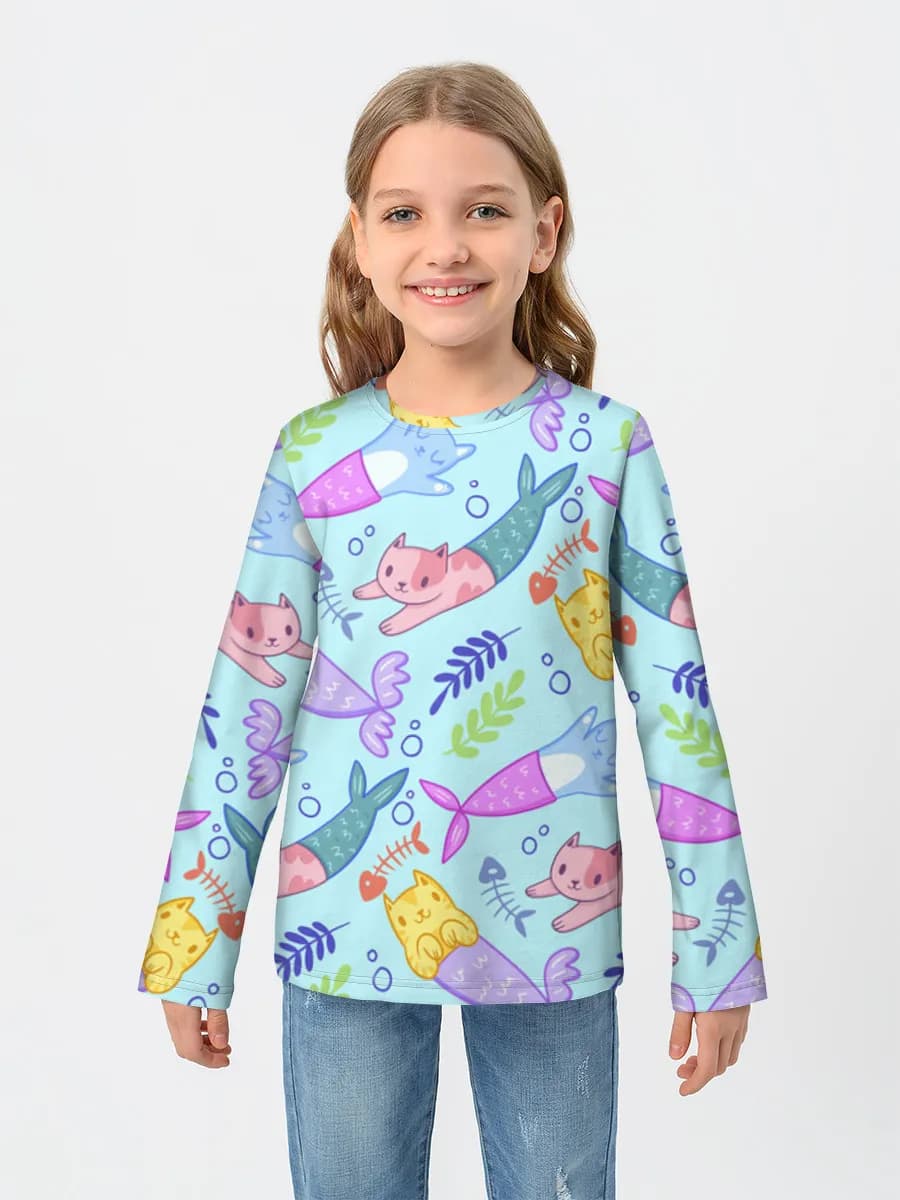 Girls' cotton long sleeve shirt