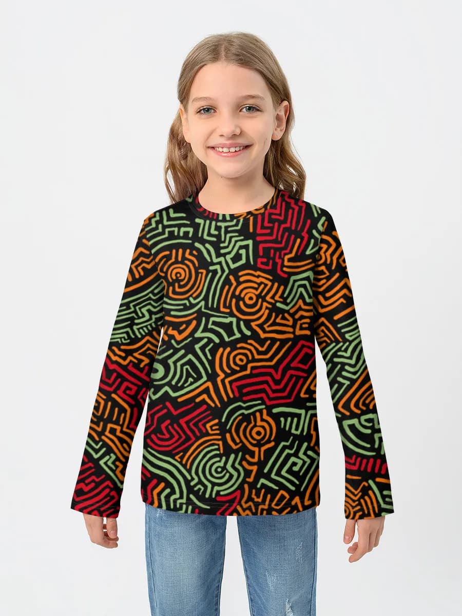Girls' cotton long sleeve shirt