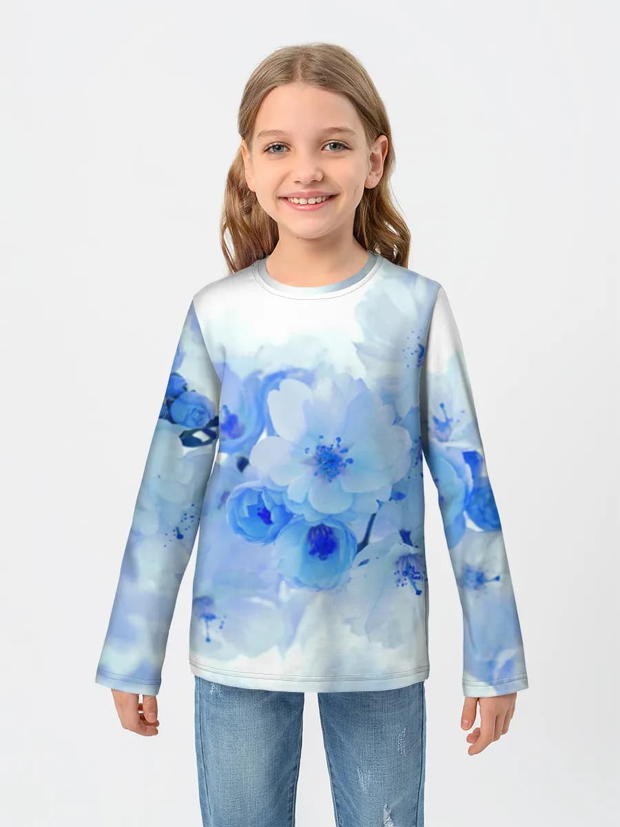 Girls' cotton long sleeve shirt