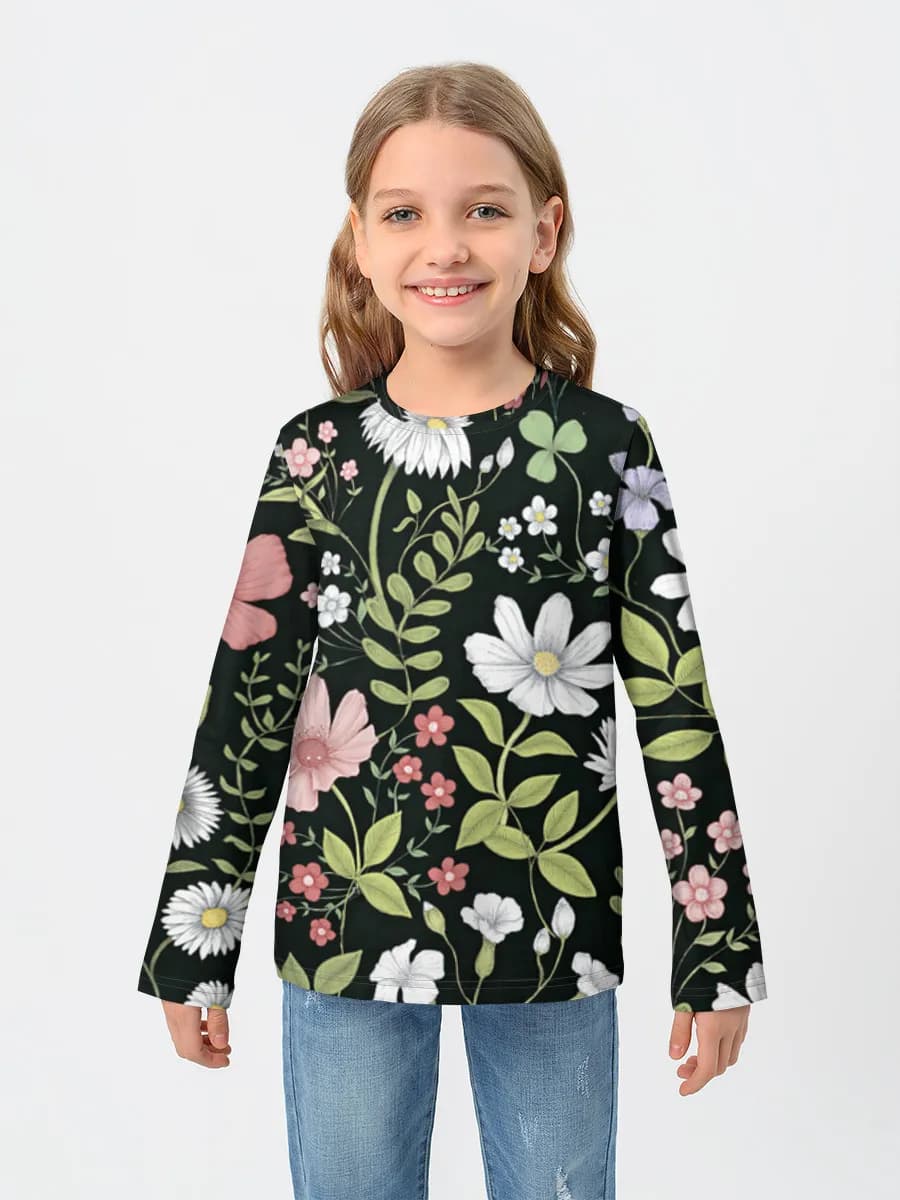 Baumwoll-Langarmshirt Mädchen