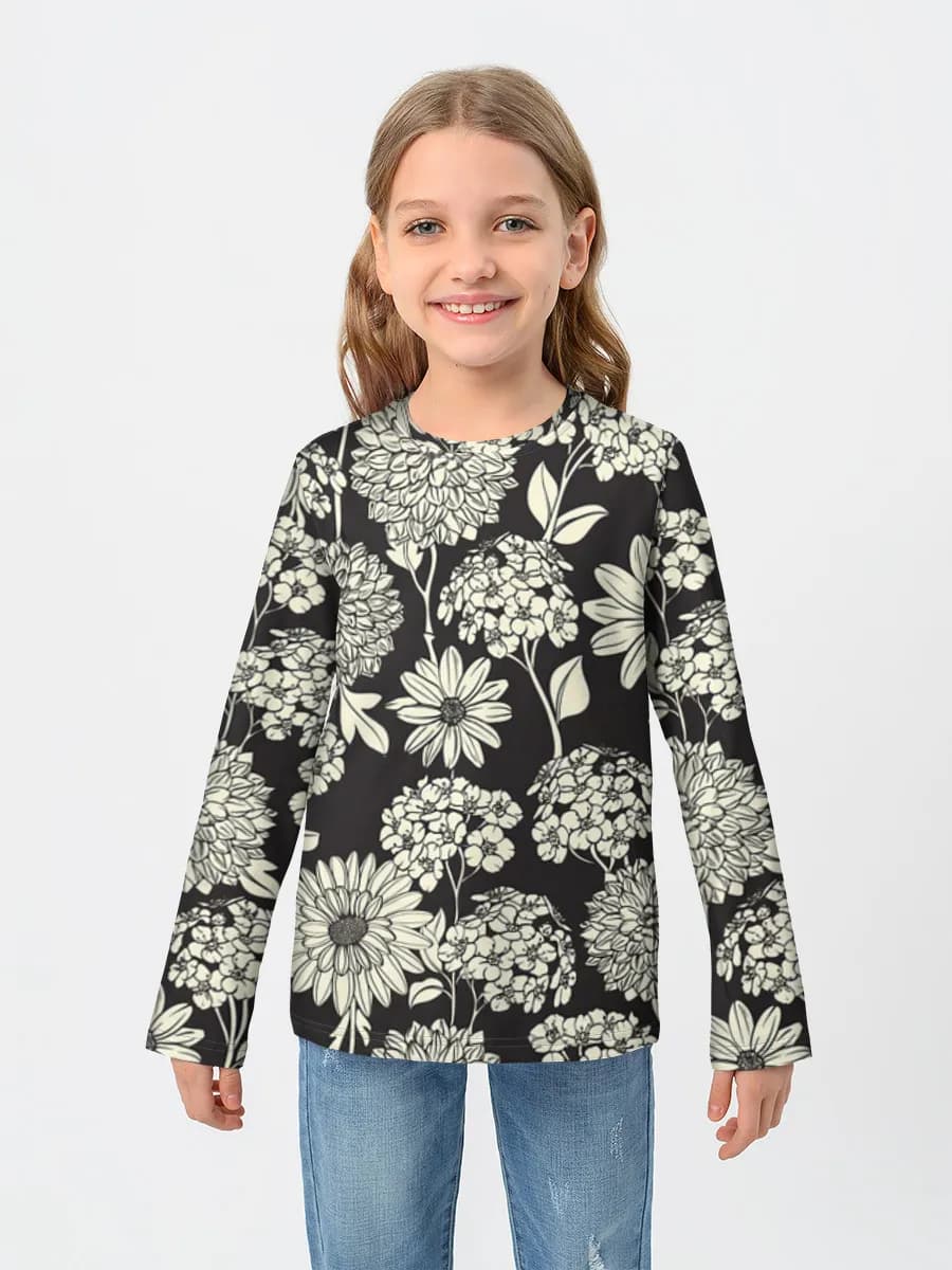 Girls' cotton long sleeve shirt